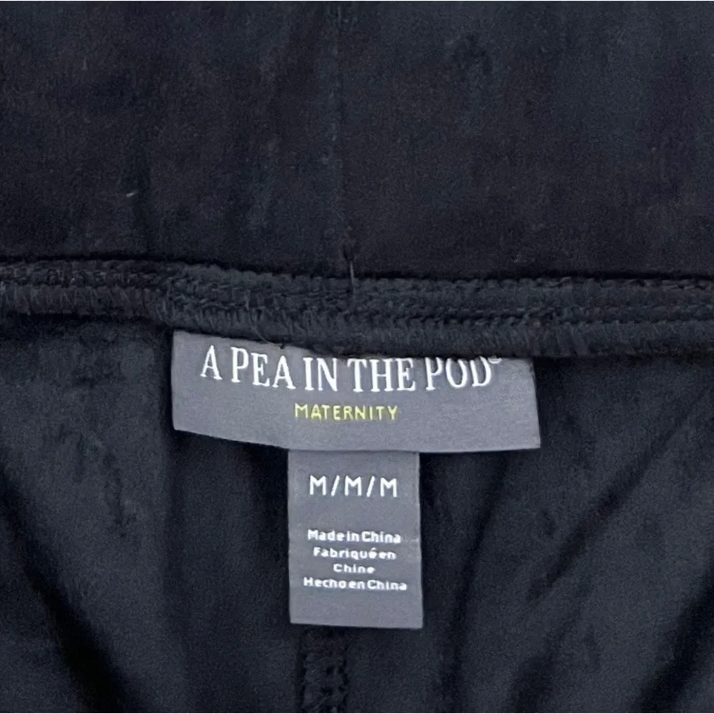 NWT A Pea In The Pod Maternity Faux Suede Below Belly Leggings Black